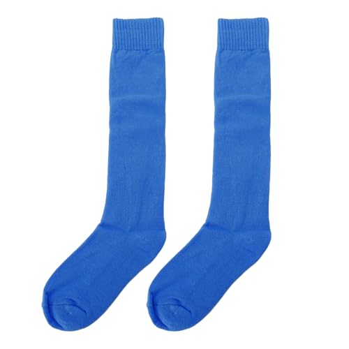 EVTSCAN 1 Paar Zäune Socken atmungsaktive Baumwollzaunstrümpfe Knie hohe Socken für Erwachsene Jugendpraxis passen blau Dicke Gummibänder (M) von EVTSCAN