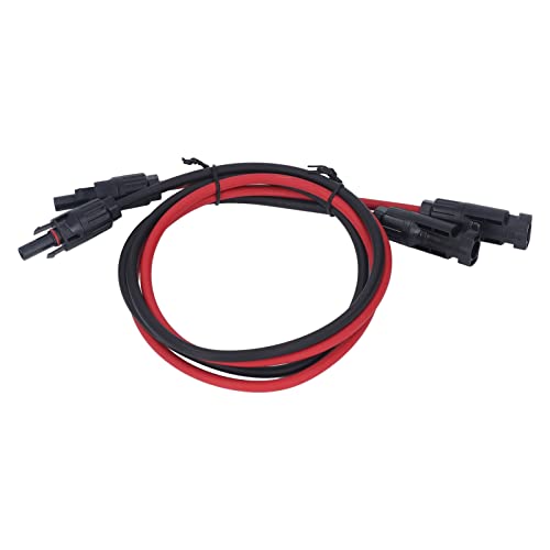 EVTSCAN 2pcs 12AWG 4mm² Solarpanel -Verlängerungskabel Schwarzes Rot Solaradapter -Verlängerungskabel mit weiblicher männlicher Stecker 1000VDC (1m / 3.3ft) von EVTSCAN