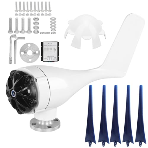 EVTSCAN 400 -W -Windkraftanerator Generator Effiziente Stromversorgungsboote Mobile Häuser Blau 5 Blätter mit starker Windenergieauslastung (24V) von EVTSCAN