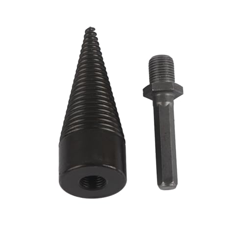 EVTSCAN Brennholzbohrer Bit Holz Block Splitter Kohlenstoffstahlkegel Hex Schaftbohrwerkzeug Schwarz schwarz (32mm) von EVTSCAN