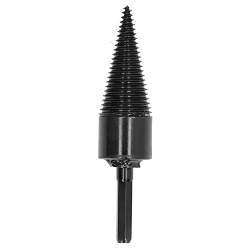 EVTSCAN Brennholzbohrer Bit Holz Block Splitter Kohlenstoffstahlkegel Hex Schaftbohrwerkzeug Schwarz schwarz (42mm) von EVTSCAN