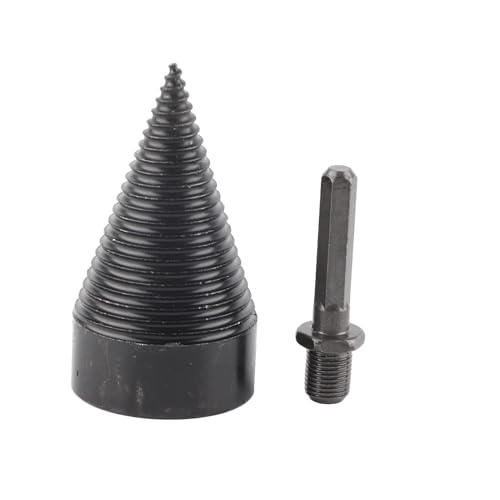 EVTSCAN Brennholzbohrer Bit Holz Block Splitter Kohlenstoffstahlkegel Hex Schaftbohrwerkzeug Schwarz schwarz (50mm) von EVTSCAN