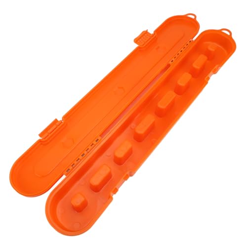 EVTSCAN Chainsaw Chain Storage Box Large Capacity Durable Plastic Organizer Case for Secure Transportation and Easy Organization of Chainsaw Chains Up to 20 Inch (Orange) von EVTSCAN