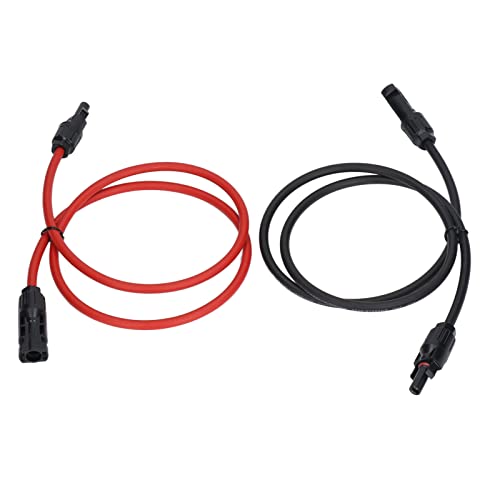 EVTSCAN Das Solarpanel -Verlängerungskabel verbindet Komponenten effizient für Solarstromgenerierung 2pcs 6mm² rot Schwarz (1m / 3.3ft) von EVTSCAN