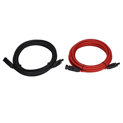 EVTSCAN Das Solarpanel -Verlängerungskabel verbindet Komponenten effizient für Solarstromgenerierung 2pcs 6mm² rot Schwarz (5 Meters) von EVTSCAN