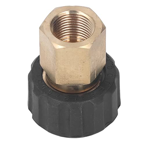 EVTSCAN Druckscheibe -Adapter -Waffenschlauchanschluss 5000psi Messing Gummi langlebig resistent für eine verbesserte Leistung (Female G3/8 to Female M22 15mm) von EVTSCAN