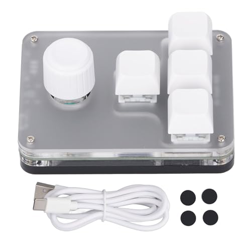 EVTSCAN Mechanische Tastatur 4 Tasten Blauer Schalter RGB Hell weiß programmierbarer Tastatur 5V 1A EVTSCAN Mechanische Tastatur 4 Tasten Blauer Schalter RGB Hell weiß programmierbarer Tastatur 5V 1A von EVTSCAN