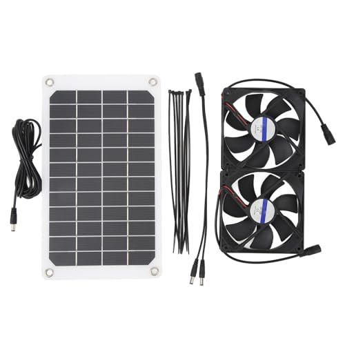 EVTSCAN Solar angetriebener Lüfter 10W leichte tragbare monokristalline Silizium weit verbreitete Solarpanel -Lüfter -Kit für Greenhouse RV Pet Room von EVTSCAN
