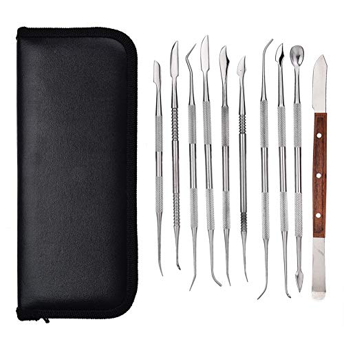 Edelstahl-Schnitzinstrumente, 10 Stück/Set Tragbares Metallskulptur-Kit Schmuckdekoration Wachsschnitzwerkzeug-Set Edelstahl-Schnitzinstrumente, 10 Stück/Set Tragbares Metallskulptur-Kit Schmuckdekoration Wachsschnitzwerkzeug-Set von EVTSCAN
