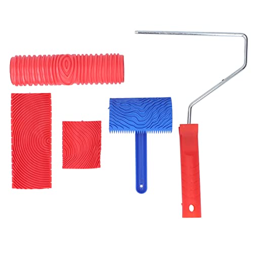 Holzrollen Malerei Werkzeug Textur Muster Körnung DIY Wandkunst Dekoration Griff gummiert, sicheres Material Holzrolle von EVTSCAN