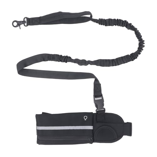 Hunde -Leinen Reißverschlussbeutel reflektierender Verstellbarer elastischer Taillenbeutel (Black) von EVTSCAN