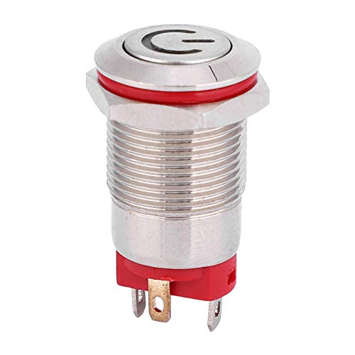 LED Power geformte Metallknopfschalter Selbstverriegelung 12mm (9-30V) von EVTSCAN