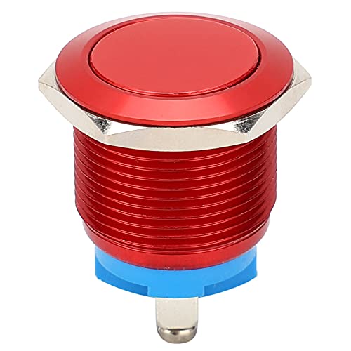 METALL DRUCKSCHALTER FLACHKOPF VOLLER OXIDATION SELBSTRÜCKSTELLUNG JOG SCHRAUBFUß STROMSTEUERUNG 19MM (Red) von EVTSCAN