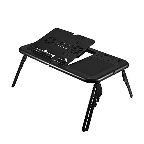 Verstellbarer tragbarer Klapptisch Bett Schreibtischständer für Computer Laptop Notebook PC Schwarz Farbe von EVTSCAN
