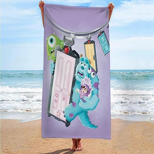 EVURU Monster Power Grid Cartoon Movie, Schnelltrocknend Sandfreie Strandtuch Mikrofaser Badehandtuch Tragbares Handtücher Perfekt für Reisen, Strand und Yoga (10,70x140cm) von EVURU