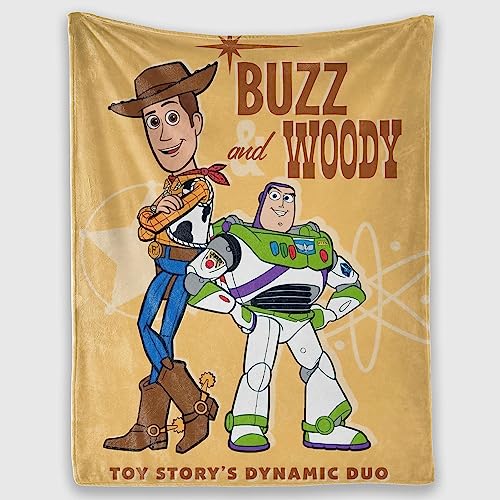 EVURU Toy Buzz Woody Cartoon Movie Flanell Decke, Übergröße Warme Super Weiche Fleecedecken 100% Mikrofaser, Für Bettcouch, Büro, Sofa (10,130x150cm) von EVURU