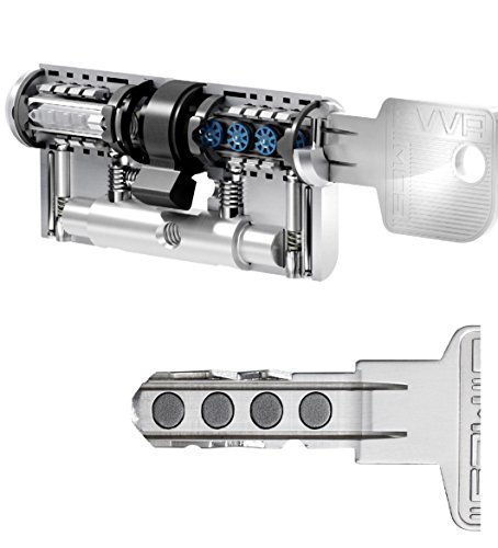 EVVA MCS Hochsicherheits-Doppelzylinder mit 3 Schlüssel, Länge (a/b) 31/41mm (c=72mm), einzigartige Magnet-Technologie (EVVA IKON Entwicklung), Not-u. Gefahrenfunktion BSZ, Modularbauweise, Aufbohr-, Abreiß- und Ziehschutz von EVVA