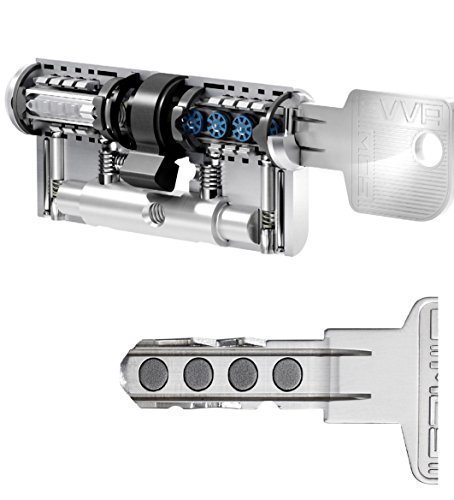 EVVA MCS Hochsicherheits-Doppelzylinder mit 5 Schlüssel, Länge (a/b) 31/41mm (c=72mm), einzigartige Magnet-Technologie (EVVA IKON Entwicklung), Not-u. Gefahrenfunktion BSZ, Modularbauweise, Aufbohr-, Abreiß- und Ziehschutz von EVVA