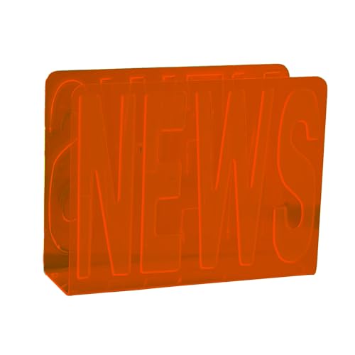 EVVIVA COMPANY SRL Zeitungsständer aus orangefarbenem Methacrylat, modernes und buntes Bürozubehör, ideal zum Organisieren von Zeitschriften, Katalogen, Broschüren und Anderen, transparentes und von Evviva