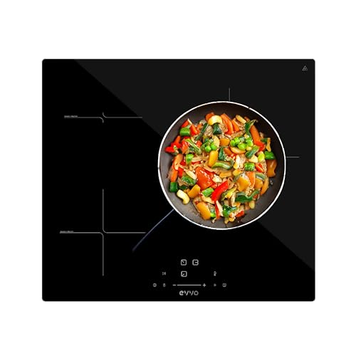 EVVO Induktionskochfeld 3 Kochzonen V61, maximale Leistung 7.200 W, 9 Stufen, max. Durchmesser 30 cm, Booster, Touch-Steuerung, Wärmeanzeige von EVVO