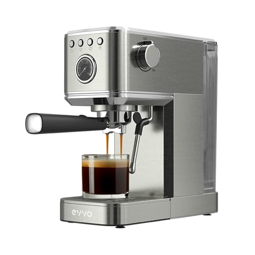 EVVO Intensa 20S Espressomaschine, 18/8 Edelstahl, Stahlgrau von EVVO