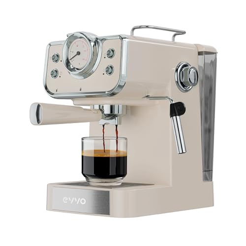 EVVO Intensa Retro Beige Espressomaschine, 18/8 Edelstahl von EVVO