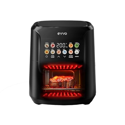 EVVO Tasty Fryer Fritteuse ohne Öl, 1500 W, Dual-Cyclone-Technologie, multifunktional, bis zu 200 °C (8 Liter, doppelter Widerstand) von EVVO