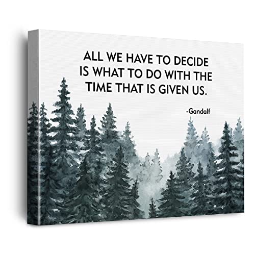 Inspirational All We Have to Decide is What to Do with the Time That is Given Us, Leinwandposter, Malerei, Wandkunst, Aquarelldruck, Kunstwerk, gerahmt, fertig zum Aufhängen, Dekoration, 30.5x38.1 cm von EVXID