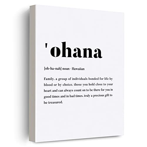 Ohana Definition Leinwand-Poster, Malerei, Wandkunst, Ohana-Definition, Druck, Bild, Kunstwerk, gerahmt, fertig zum Aufhängen, für Zuhause, Wanddekoration, 30,5 x 38,1 cm von EVXID