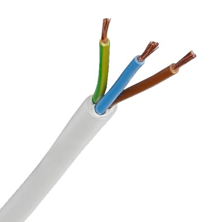 EW24 PVC-Leitung Weiß H05VV-F 3X2,5 mm2 Frei Wählbar von 5 Meter bis 50 Meter Deutsche Qualitätsware sehr gute elektrische Leitfähigkeit (5 Meter) von EW24