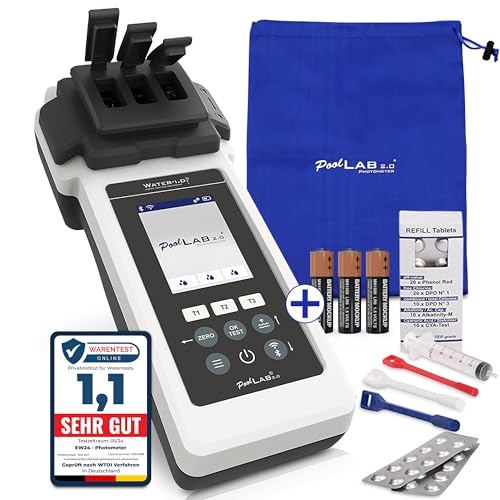 EW24 PoolLab 2.0 Special Edition - inklusive Testtabletten, Aufbewahrungsbeutel und Batterien - 24 Testparameter - Schnelle Wasseranalyse für Pools & Whirlpools - Bluetooth- und WLAN-fähig von EW24