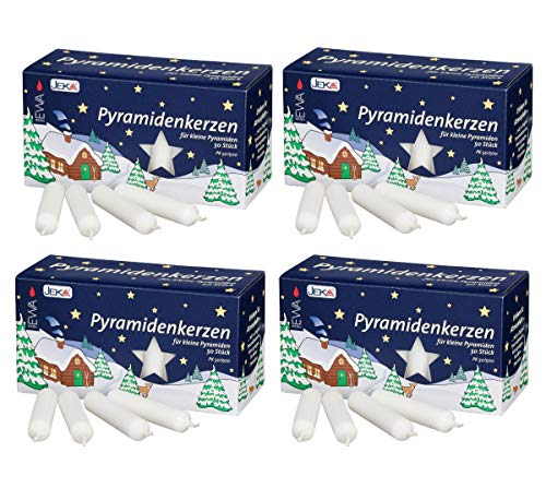 Pyramidenkerzen klein, weiß ca. 14 x 74 mm / 200 Stück Weihnachtskerzen, Adventskerzen, Christbaumkerzen, Baumkerzen, Kerzen von Ebersbacher Kerzenfabrik GmbH