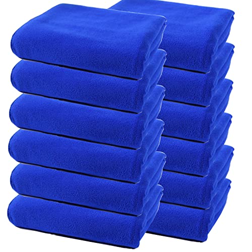 EWANTO 12x Mini Handtuch Gästehandtuch Waschlappen mit Aufhängeschlaufe 30 x 30 cm superweiche Mikrofaser Farbe: Navy von EWANTO