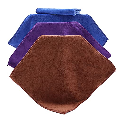 EWANTO 24x Mikrofaser Reinigungstücher Allzwecktücher 30x 30 cm mit Aufhängeschlaufe (8X blau, 8X braun, 8X violett) von EWANTO