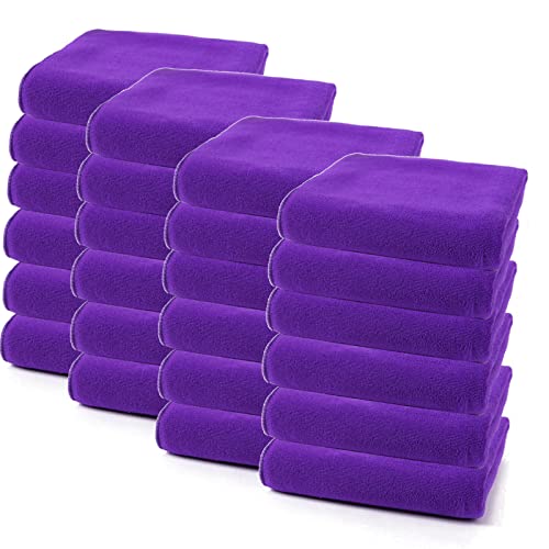 EWANTO 24x Mini Handtuch Gästehandtuch Waschlappen mit Aufhängeschlaufe 30 x 30 cm superweiche Mikrofaser Farbe: Flieder von EWANTO