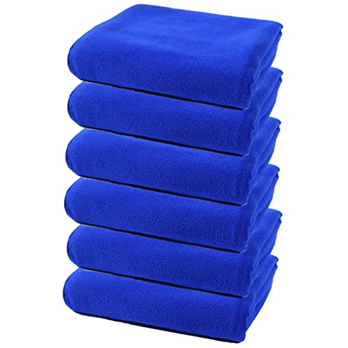 EWANTO 6X Mini Handtuch Gästehandtuch Waschlappen mit Aufhängeschlaufe 30 x 30 cm superweiche Mikrofaser Farbe: Navy von EWANTO