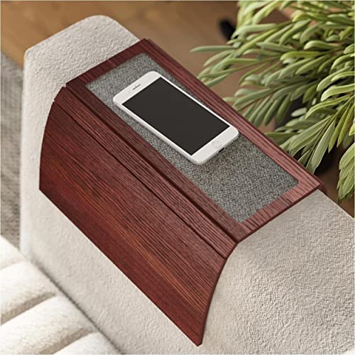 EWART WOODS Armauflagen aus Holz Sofa Armlehnenschoner Tisch für Sofa Holz Untersetzer Ablage mit Stoff von EWART WOODS