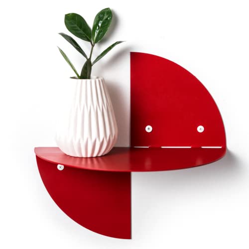 EWART WOODS Kleine schwimmende wandregale aus Stahl hängendes buntes badezimmerregal mit einfachem montagesystem Moderne möbel (Rot) von EWART WOODS