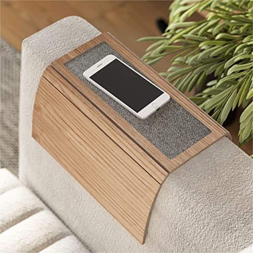 EWART WOODS Sofa-Armlehne, Tisch, Couch, Nachttisch, Holzuntersetzer, Kaffeetasse, faltbare Schutzmatte, TV-Stuhl, Armlehne, Tabletts mit Stoff (Farbe 2. Natur) von EWART WOODS