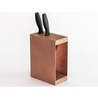 Messerblock Halter Stehaufsteller Designer Aus Rustikalem Stahl Und Holz von EWARTWOODS