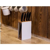 Messerblockhalter Regal Metallständer Designer Aus Rustikalem Stahl Und Holz von EWARTWOODS