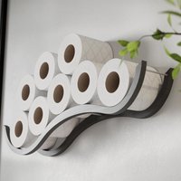 Toilettenpapierhalter Regal Wc-Rollenhalter Wandhalterung Holz Schwimmendes Für Badezimmer Wave von EWARTWOODS