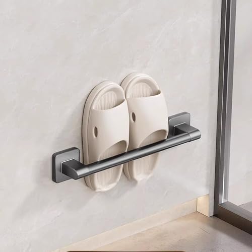 EWDHJK Badezimmer-Aufbewahrungsregal for Hausschuhe ohne Bohren, langlebiges, korrosionsbeständiges und rostfreies Aluminium, multifunktionales Eckregal (kein Bohren erforderlich)(30 * 6.5cm) von EWDHJK