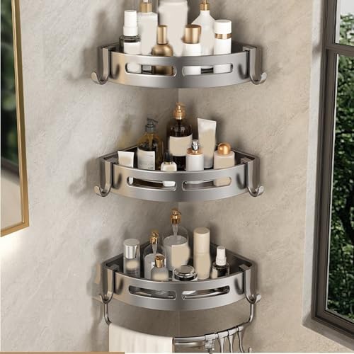 Einfaches Eck-Duschregal fürs Badezimmer, rostfreies Badezimmer-Aufbewahrungsregal, schnelltrocknendes Badezimmerregal, Robustes Duschshampoo-Regal aus Edelstahl (kein Bohren erforderlich)(Silver3pc) Einfaches Eck-Duschregal fürs Badezimmer, rostfreies Badezimmer-Aufbewahrungsregal, schnelltrocknendes Badezimmerregal, Robustes Duschshampoo-Regal aus Edelstahl (kein Bohren erforderlich)(Silver3pc) von EWDHJK
