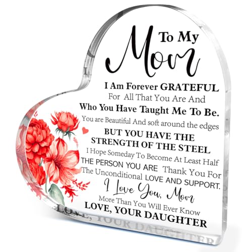 Acryl-Herzschild "I am Forever Grateful", Aufschrift "To My Mom", bedeutungsvolle Geschenke für Mutter, Muttertag, Geburtstag, Geschenke für Mutter, Tochter, Sohn, Kinder Acryl-Herzschild "I am Forever Grateful", Aufschrift "To My Mom", bedeutungsvolle Geschenke für Mutter, Muttertag, Geburtstag, Geschenke für Mutter, Tochter, Sohn, Kinder von EWDMOUK