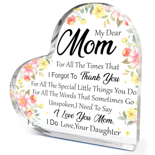 Acryl-Herzschild mit Aufschrift "To My Mom", bedeutungsvolle Geschenke für Mutter, Muttertag, Geburtstag, Geschenke für Mutter von Tochter, Sohn, Mutter, Geburtstagsgeschenk für Schreibtisch Acryl-Herzschild mit Aufschrift "To My Mom", bedeutungsvolle Geschenke für Mutter, Muttertag, Geburtstag, Geschenke für Mutter von Tochter, Sohn, Mutter, Geburtstagsgeschenk für Schreibtisch von EWDMOUK
