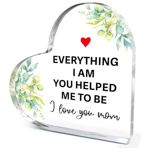 Acryl-Schild mit Aufschrift "Everything I am You Helped Me to be", Herz-Motiv, Geschenk für Mutter, Mutter, Muttertagsgeschenk für neue Mutter, geschätzte Mama, Acryl-Schreibtisch-Dekoration Acryl-Schild mit Aufschrift "Everything I am You Helped Me to be", Herz-Motiv, Geschenk für Mutter, Mutter, Muttertagsgeschenk für neue Mutter, geschätzte Mama, Acryl-Schreibtisch-Dekoration von EWDMOUK