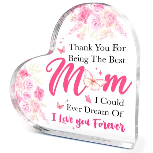 Acryl-Schild mit Aufschrift "Thank You for Being the Best Mom", Muttertagsgeschenk für Mutter von Tochter, Geburtstagsgeschenk für Mutter, Dankeschön, Mama, Herz-Acrylschild, Geschenke für Mama Acryl-Schild mit Aufschrift "Thank You for Being the Best Mom", Muttertagsgeschenk für Mutter von Tochter, Geburtstagsgeschenk für Mutter, Dankeschön, Mama, Herz-Acrylschild, Geschenke für Mama von EWDMOUK