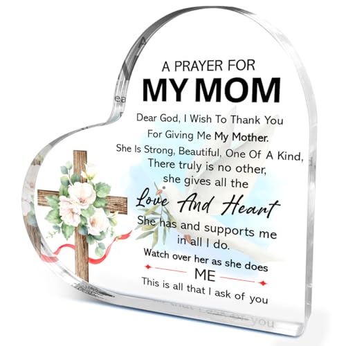Acryl-Tischdekoration, Aufschrift "A Prayer for My Mom", Geschenk für Mutter, Geschenke von Tochter und Sohn, Muttertagsgeschenk für Mutter, cooles Geschenk für Mütter, Geburtstag Acryl-Tischdekoration, Aufschrift "A Prayer for My Mom", Geschenk für Mutter, Geschenke von Tochter und Sohn, Muttertagsgeschenk für Mutter, cooles Geschenk für Mütter, Geburtstag von EWDMOUK
