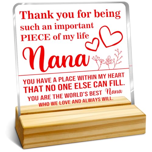 Acrylschild mit Aufschrift "Thank You Nana", Muttertagsgeschenk für Oma, Geburtstag, Großmutter, Geschenke für Oma von Enkelin, Enkel, Muttertagsgeschenke für Oma Acrylschild mit Aufschrift "Thank You Nana", Muttertagsgeschenk für Oma, Geburtstag, Großmutter, Geschenke für Oma von Enkelin, Enkel, Muttertagsgeschenke für Oma von EWDMOUK